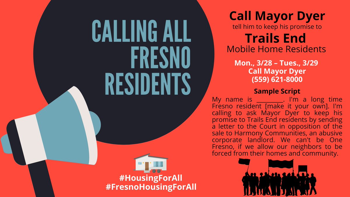 JanineNkosi's tweet photo. 🗣🏠I just called @MayorJerryDyer and @Maxwell4Fresno to ask them to PLEASE make a recommendation to the Court to OPPOSE the sale of #TrailsEnd. PLEASE work with the residents and community to find an alternative. PLEASE JOIN ME IN MAKING A CALL AND SENDING AN EMAIL!! https://t.co/qWydiey8ZU