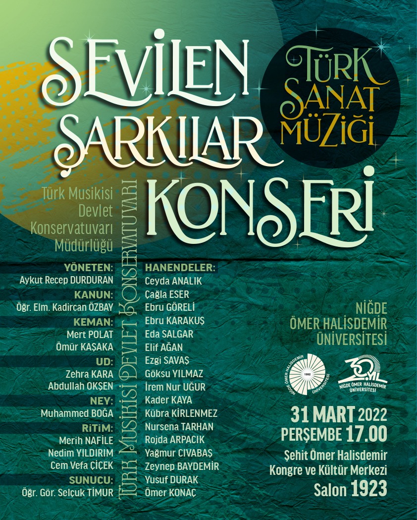 DrHasanUslu's tweet photo. Üniversitemizde Harika Bir Konser. 
Türk Sanat Müziği Sevenleri Konservatuvarımızın Düzenlediği Bu Güzel Etkinliğimize Bekliyoruz. 
#Nohuniversitesi
#Niğde https://t.co/DVXGzul4DT