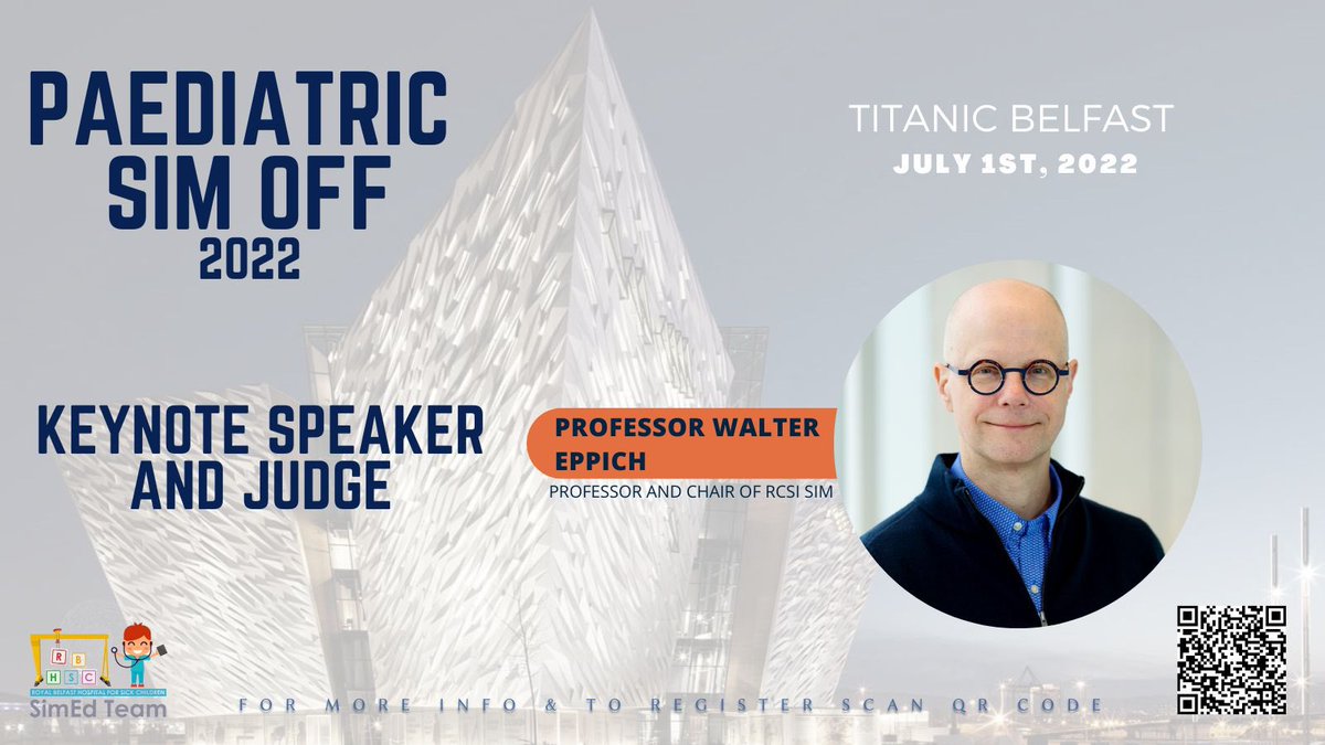 Kids Sim Ed team (@simedrbhsc) on Twitter photo Excitement is building for our 2022 Paediatric SimOff <a href="/TitanicBelfast/">Titanic Belfast</a>- delighted to announce <a href="/WalterEppich/">Walter Eppich</a> from <a href="/RCSI_Irl/">RCSI</a> as Guest Speaker- lots of teams registered, calling for more hospitals from UK & Ire <a href="/ASPiHUK/">ASPiH</a> <a href="/IrishSimAssoc/">IrishSimulationAssoc</a> <a href="/IPA63778405/">Irish Paediatric Association (IPA)</a> <a href="/RCPCHtweets/">RCPCH</a> - Fri 1/7 <a href="/SimWarsIrl/">SimWars</a> Excitement is building for our 2022 Paediatric SimOff <a href="/TitanicBelfast/">Titanic Belfast</a>- delighted to announce <a href="/WalterEppich/">Walter Eppich</a> from <a href="/RCSI_Irl/">RCSI</a> as Guest Speaker- lots of teams registered, calling for more hospitals from UK & Ire <a href="/ASPiHUK/">ASPiH</a> <a href="/IrishSimAssoc/">IrishSimulationAssoc</a> <a href="/IPA63778405/">Irish Paediatric Association (IPA)</a> <a href="/RCPCHtweets/">RCPCH</a> - Fri 1/7 <a href="/SimWarsIrl/">SimWars</a>