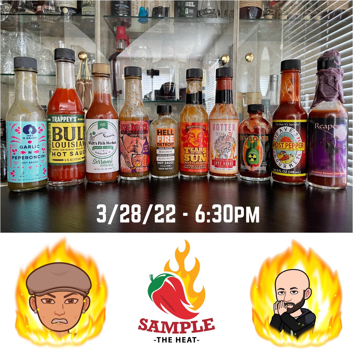 djrobsample's tweet photo. Episode #17 of #SampleTheHeat is tonight with special guest Rick Jamess. Which sauce will SLAP Rick’s face harder than Will Smith at the Oscars? Find out at 6:30 LIVE on FaceBook, Twitter and YouTube. #smashingtoledo #supportlocal #ToledoOhio #LocalToledo #GlassCity #HotWings https://t.co/E9aReDZ5U9