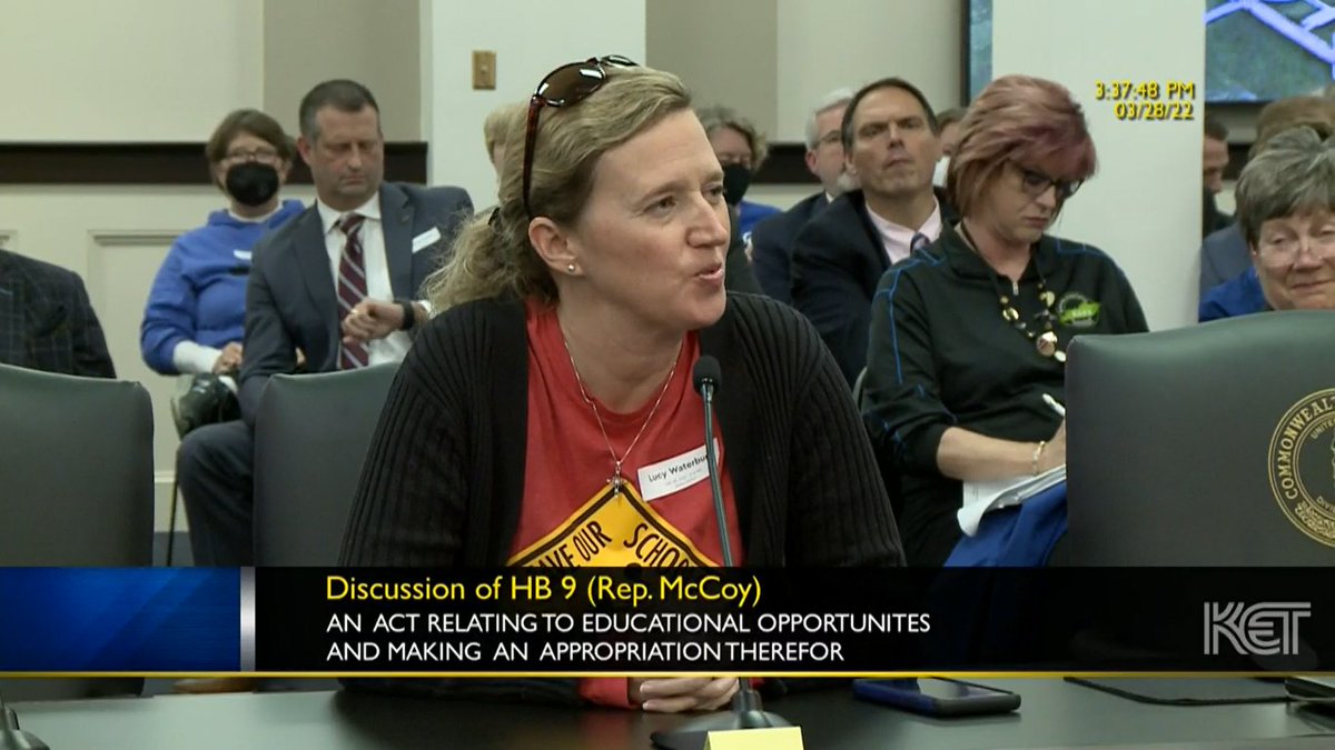 GYMObrad's tweet photo. Sen ed committee: Lucy Waterbury, Fayette Co. mother, SBDM member, creator of Save Our Schools group: Small districts not covered by HB 9 need to understand that charter schools will be coming for your districts down the road. https://t.co/jzpl2SgbGN