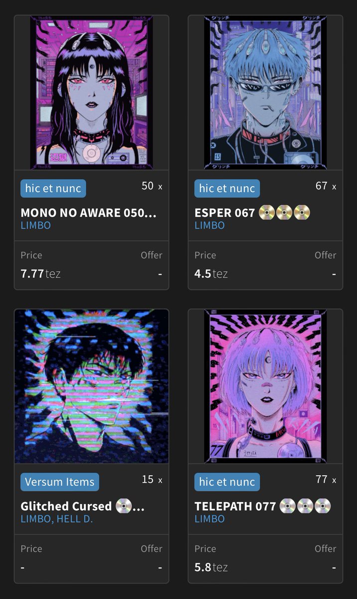 objkt.com/profile/limbo/… have a look at my objkt secondary, you may like some pieces and scoop them today/tonight. Variable pricings :) ⚡️⭐️🖤💿