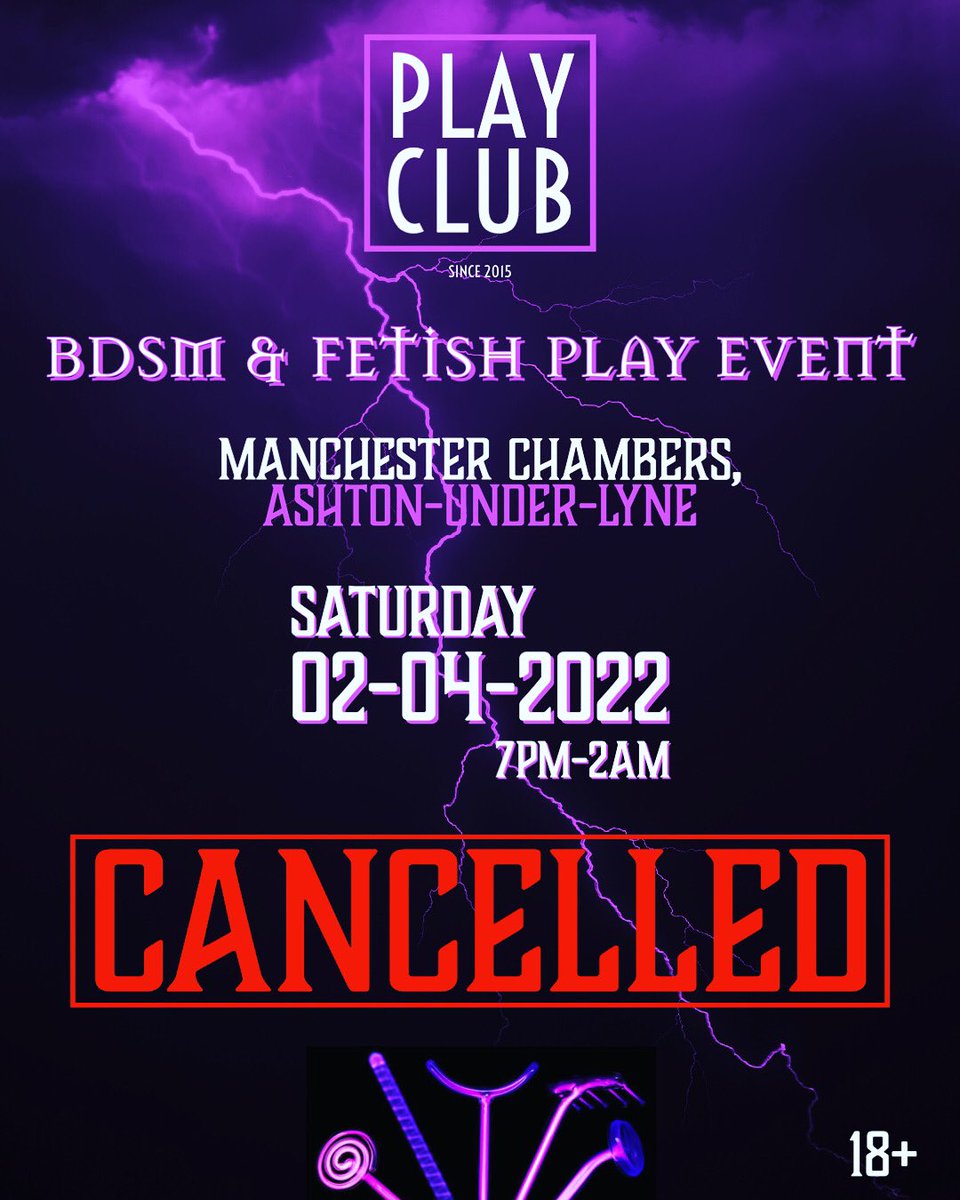 PlayClubUK's tweet photo. 😢😢😢 Unfortunately @_nastyboots has COVID so we have had to cancel this weekends event! We're absolutely gutted but we'll be back in May for an extra birthday Play Club! All ticket holders will be automatically refunded. 🖤 https://t.co/FYazEyzfax