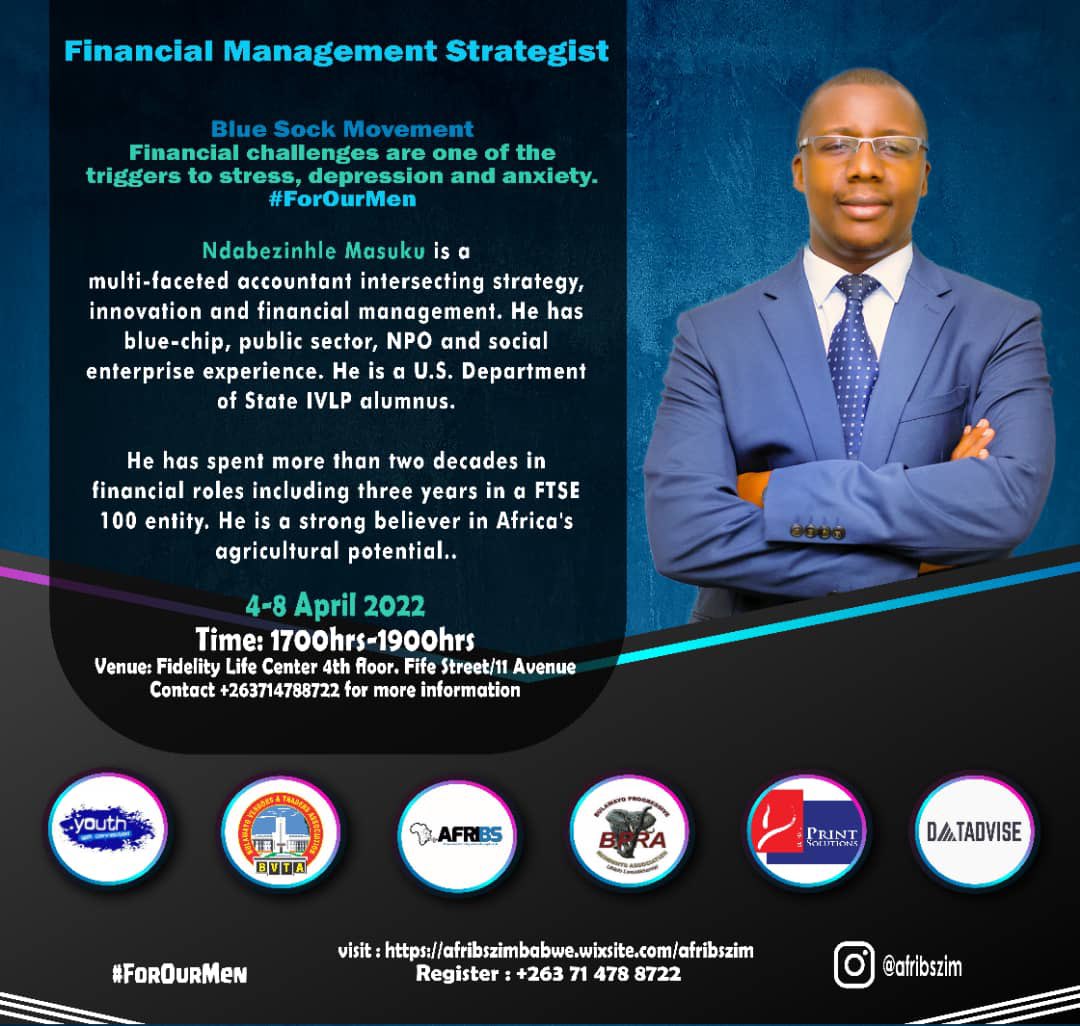officialallen__'s tweet photo. Special Announcement 🌍

From the 4th of April to the 8th of April, @afribszimbabwe will be hosting a Men’s Mental Health Workshop #TheBlueSockMovement. I hope as amajita we can attend this and get to talk more about issues that affect us ❤️🙏🏽. The workshop is free. 

Kindly RT https://t.co/pntHjc28VJ