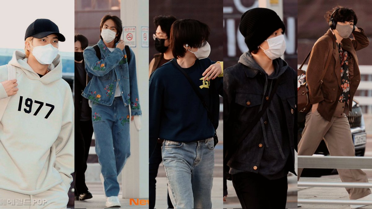 Enteral_army's tweet photo. Jungkook left before them and hobi is still recovering! 
#HaveASafeFlightBTS 
V's look 😭 
Jin's finger! https://t.co/jxDeN7K39A
