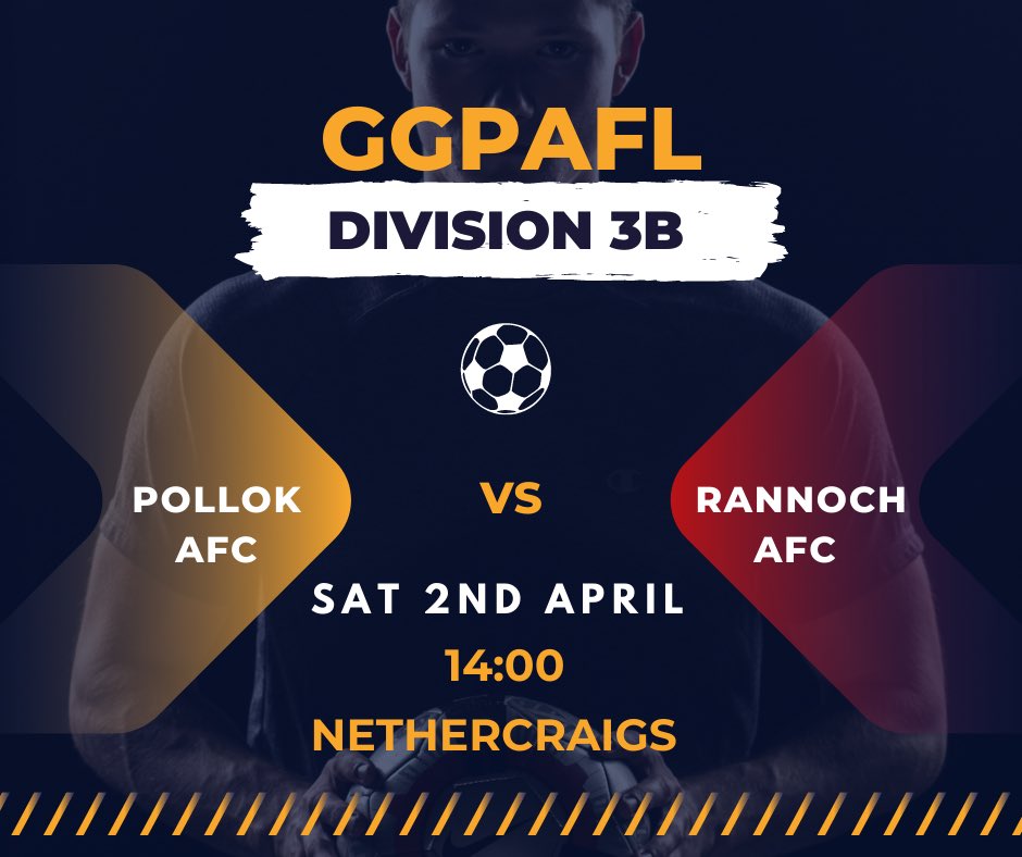 This Saturday is our final match in the league for the season. Massive match which will dictate our final league position. 

<a href="/PollokAFC/">PollokAFC</a> V <a href="/RANNOCHAFC1960/">RANNOCH AFC 1960</a> 

2pm kickoff - Nethercraigs 

Let’s get right behind the lads right from the start.

#monthelok ⚫️⚪️⚫️⚪️