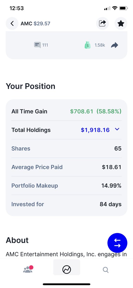 ASPDPerspective's tweet photo. #AMCNOTLEAVING #JUSTYET
$AMC keep going I’m not selling yet , maybe when it’s high 40s https://t.co/KKL3tvgSD5