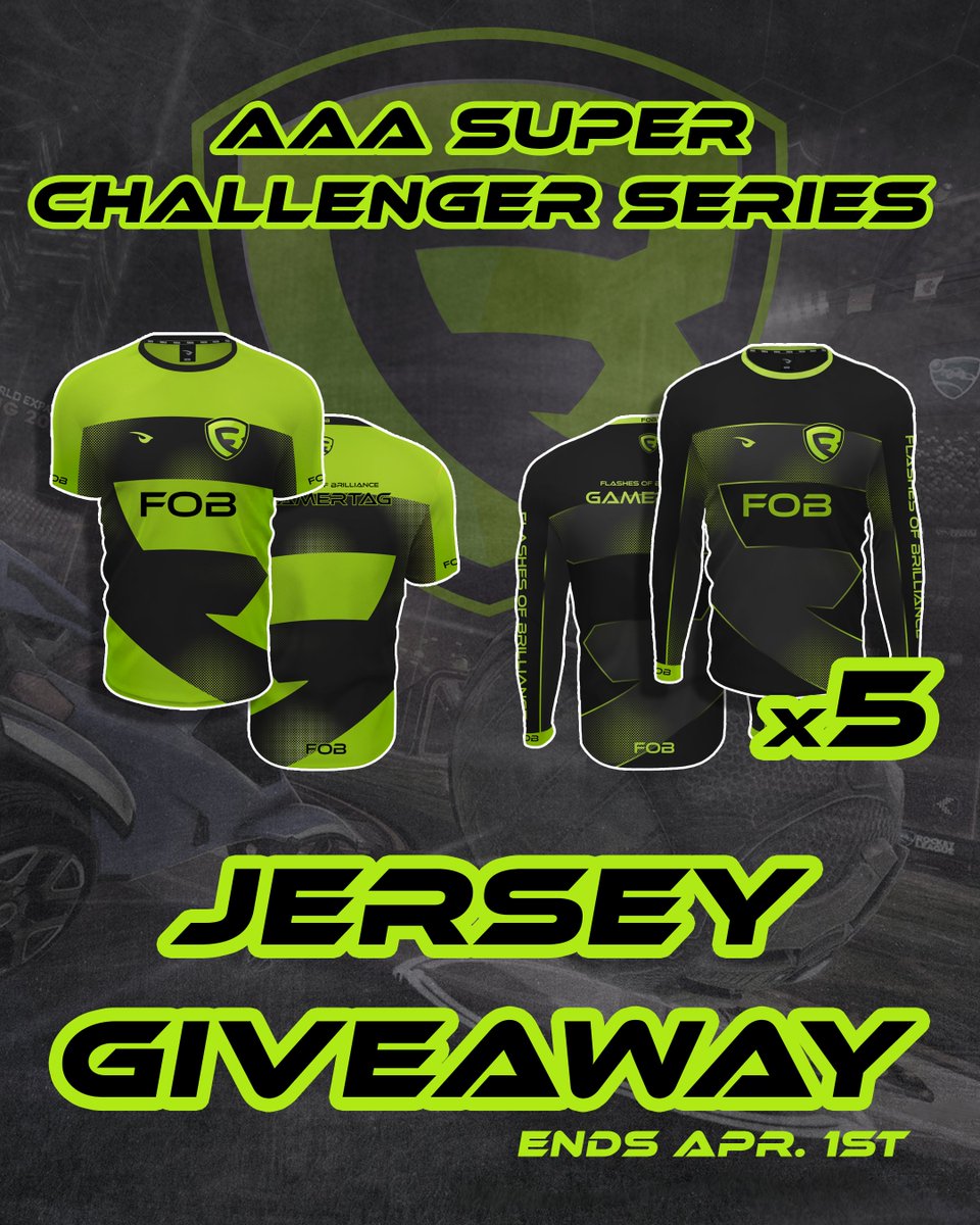 The Winter Split is over but there is still #AAACS to look forward to! We are giving away 5 FOB jerseys for the Super Challenger Event!

To enter:
Like, RT, &amp; follow <a href="/FOBGaming_/">Flashes of Brilliance</a> 💚

Tune in on Saturday and Sunday because the competitive action is not over!

#AAA #ProMedicaHealth