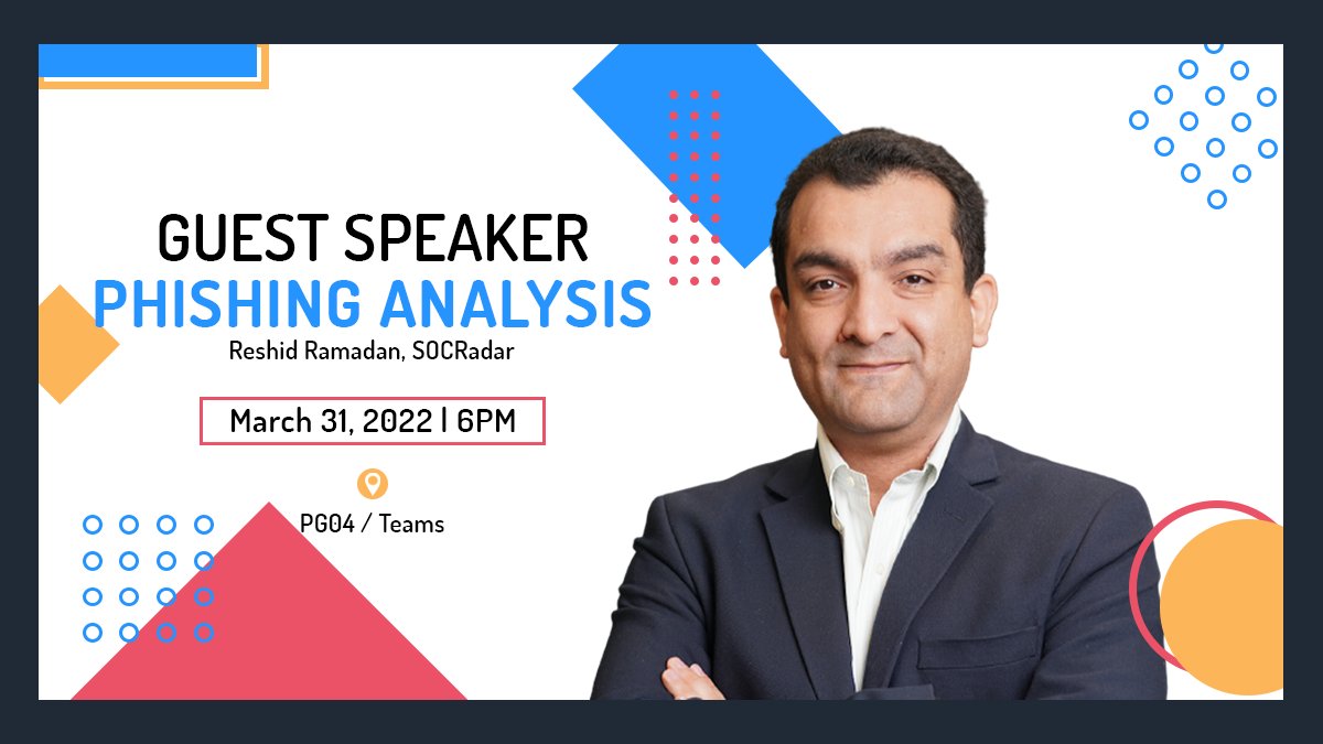 Come join us this week for a guest speaker talk - Reshid, a technical account manager at SOCRadar.

This Thursday 6-8pm in PG04/Teams!

This session is open to all members of Bournemouth University, please remember to bring a face covering unless exempt!

bucss.net/discord