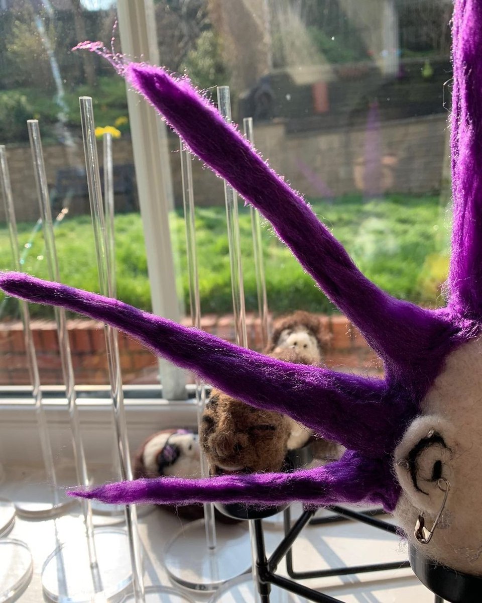 Meet Spike! A new addition to Lynda's family. There's a family reunion taking place at #astound22 #felt #art #ArtistOnTwitter #punk