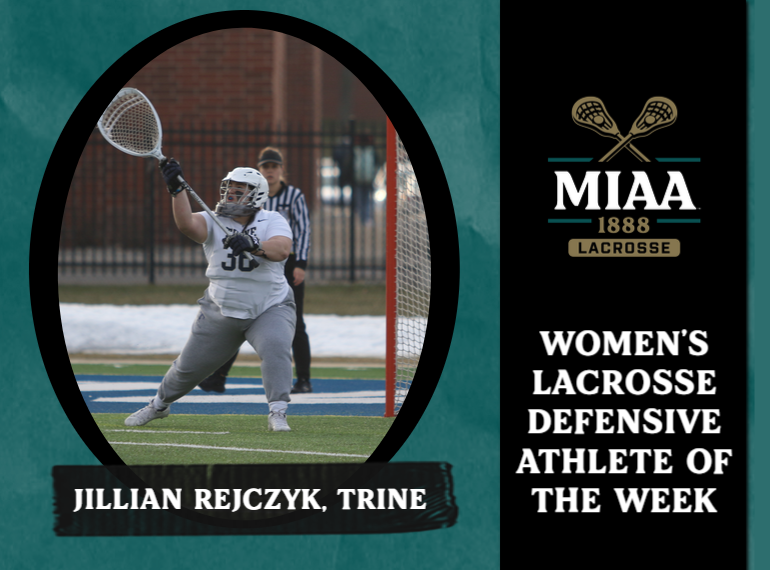 MIAA1888's tweet photo. #D3MIAA Women's Lacrosse Defensive Player of the Week | March 28, 2022

Jillian Rejczyk @TrineAthletics
https://t.co/JJwTclLbYh
#MIAAwlax https://t.co/kpQs3Dx4iD