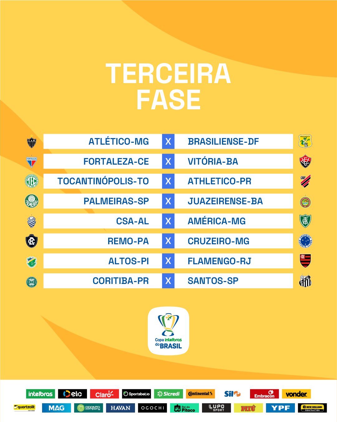 Todos os confrontos da terceira fase da Copa do Brasil : r/futebol