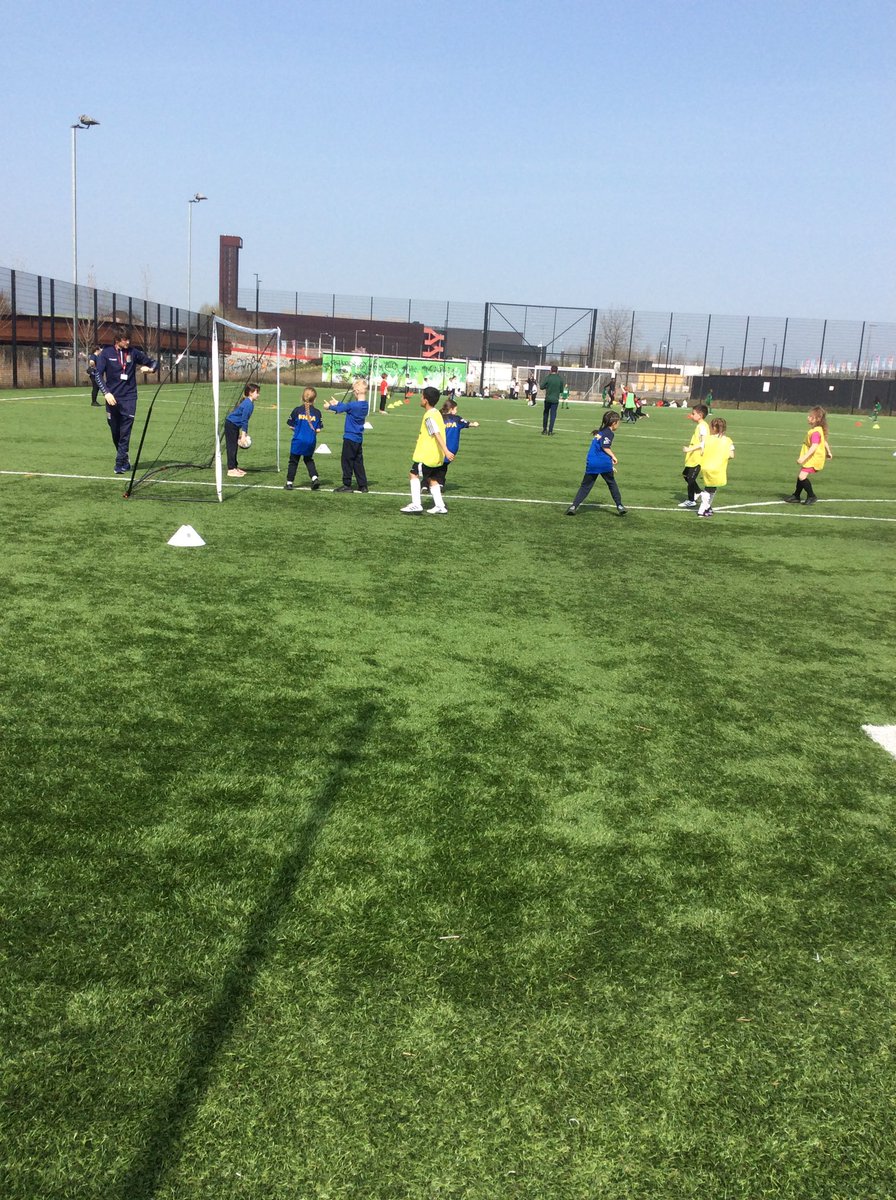 The team also got to join with with some @DRETnews schools and play some football! #checkoutthemedal #enrichment @DRETsport @KhpaPrincipal @KingsHeathPri #experience #football #medal #teamwork @ntfc #proud