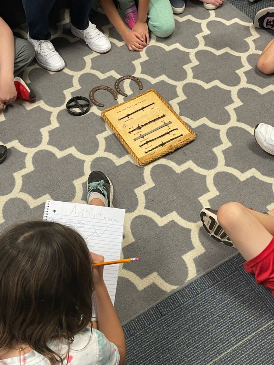 OHE4th's tweet photo. Who loves Texas History? We do! Today we used artifacts to learn more about the growth, development, and impact of the cattle industry! @OakHillElem @CLI_AISD @AISDElementary https://t.co/w6nMxLS9g2