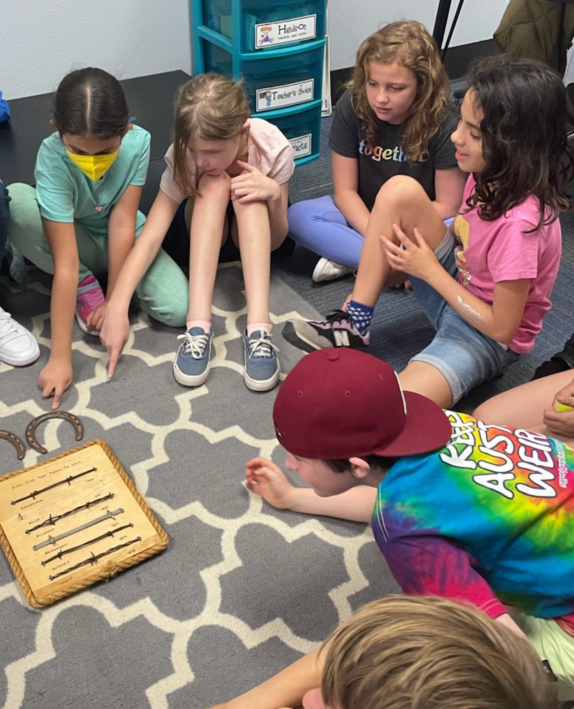 OHE4th's tweet photo. Who loves Texas History? We do! Today we used artifacts to learn more about the growth, development, and impact of the cattle industry! @OakHillElem @CLI_AISD @AISDElementary https://t.co/w6nMxLS9g2