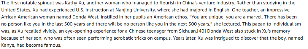 Great interview with one of the best VCs in China.  

This was also a really interesting anecdote from "The Power Law" <a href="/tseides/">Ted Seides</a> <a href="/kanyewest/">ye</a>