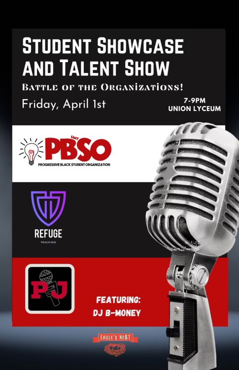 UNTxPJ's tweet photo. Hey PJ fam! 👋🏾

We got something cooking up this Friday along side @UNTPBSO &amp; @RefugeUnt 🤩 

Come join &amp; support our orgs as we battle it out on the stage with our talented teams! 😤

Catch us in the Union Lyceum from 7-9pm, Friday April 1st! 🎉 https://t.co/zaJjscpDaJ