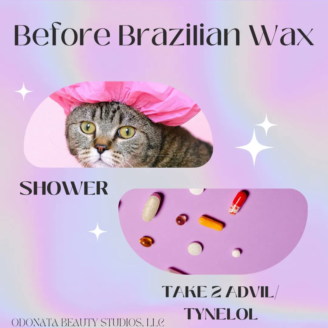 OdonataBeauty's tweet photo. A Brazilian Wax shouldn't be stressful! 🙌🏻 Here's a few tips to make sure your first Brazilian goes smoothly! 💕 

Bite the bullet, book your first Brazilian with me! &amp; take advantage of March's special for a few more days! ✨

 #brazilianwaxing https://t.co/rVfboxcS6A