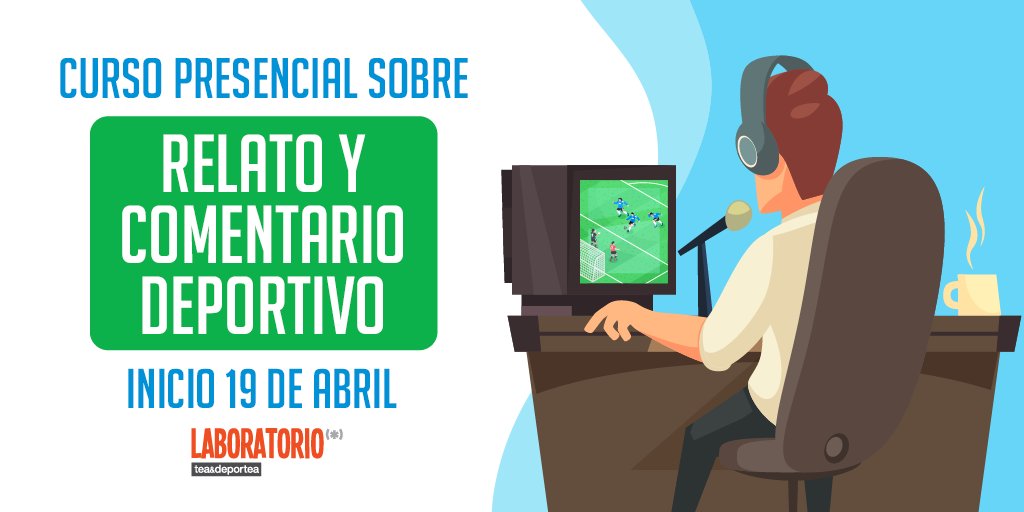laboratoriotyd's tweet photo. ⚽ Abrimos inscripciones para nuestro curso presencial de Relato y Comentario Deportivo, dictado por Javier Tabares y Alejandro Calumite

🎙 Objetivos de estudio, aranceles y toda la información en en 

https://t.co/IoE9QvVyPm https://t.co/Hltko7dL8M