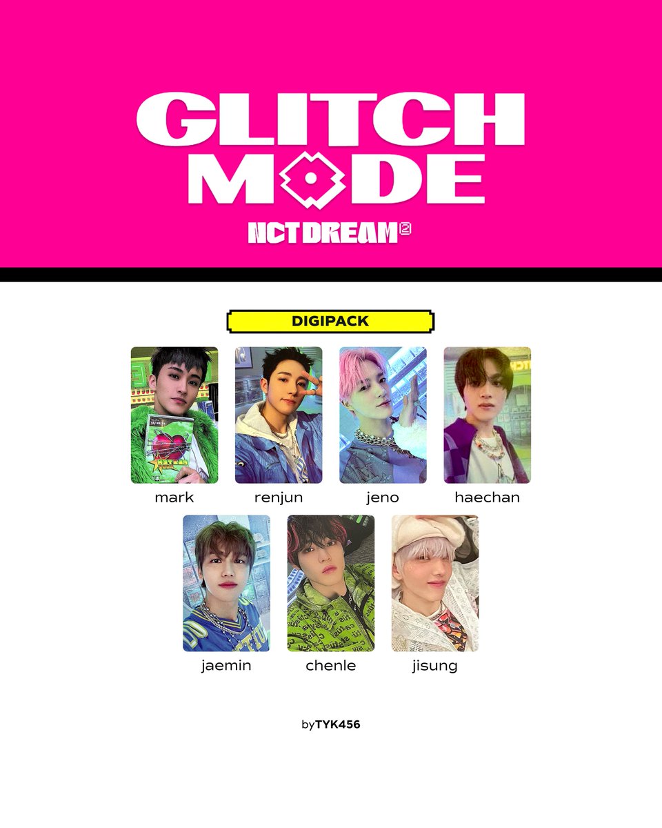 NCT Dream Glitch Mode photocard pc template (+ mark scratch lenti