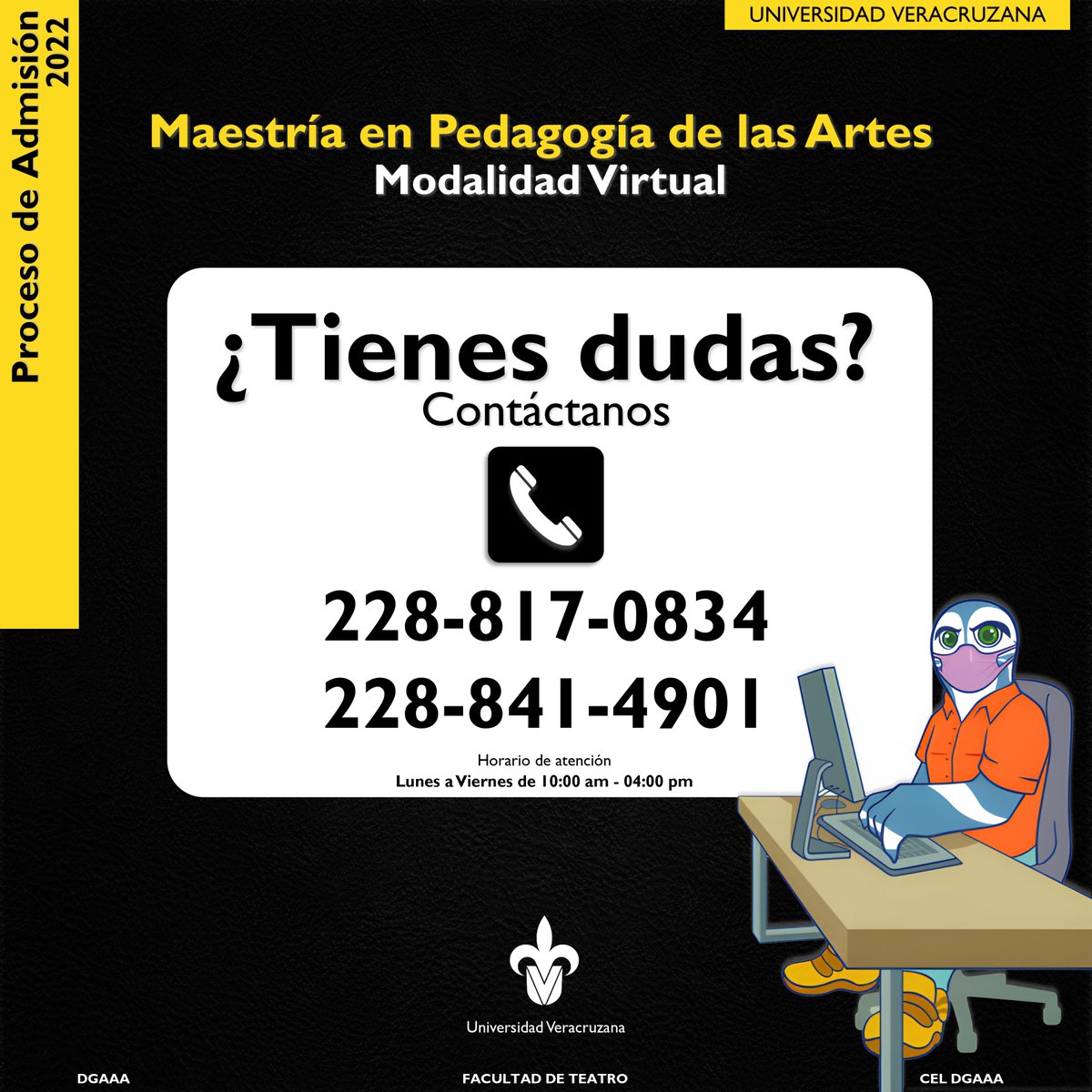 MapavUv's tweet image. ¿Tienes dudas?, contáctanos.
228-817-0834  -  228-841-4901.
Horario de atención
Lunes a Viernes de 10:00 am - 04:00 pm