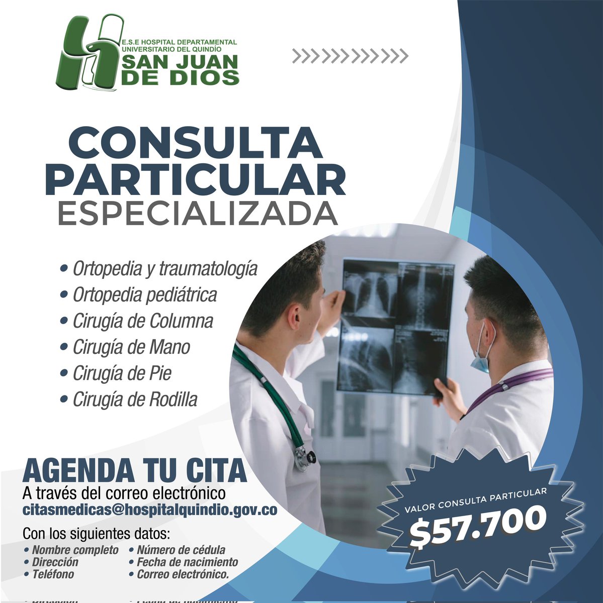 Agenda tu cita particular al mejor precio del mercado.🏥👨‍⚕️👩‍⚕️

#CitasMedica #CitasParticularesConEspecialista #Ortopedia #Cirugia