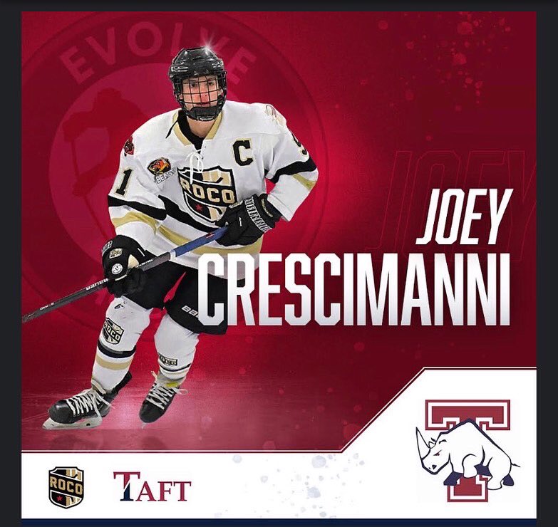 Congrats to ROCO 15 Joey Crescimanni on heading to the Taft School … Joey is fast, skilled and a natural leader both on and off the ice… An original Grizzly and Evolve rink rat that believed in the process and was committed to getting better every day… Exciting road ahead!!