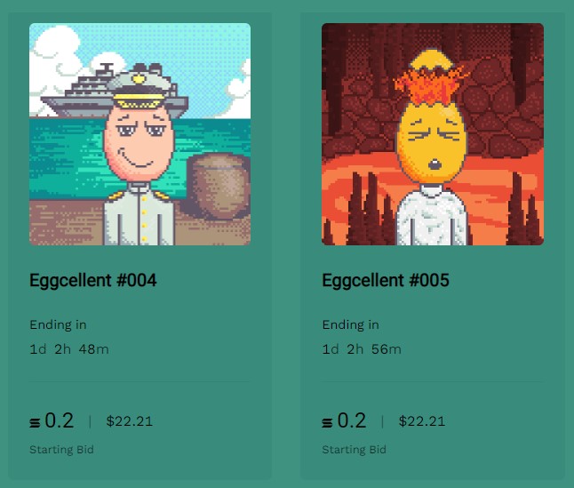 eggcellent_sol's tweet photo. 🥚LIVE AUCTION🥚
Eggcellent #004 &amp; #005

Starting bid : 0.2 SOL
Thick Size : 0.2 SOL
Duration : 24 H
Gap Time : 5 Mins

Link : https://t.co/cJUdYGvx5f

@holaplex 
#NFT #NFTs #NFTCommmunity #NFTCollection #NFTCollector #sol #solana #solanaNFTs #holaplex https://t.co/pLK6xxfzem