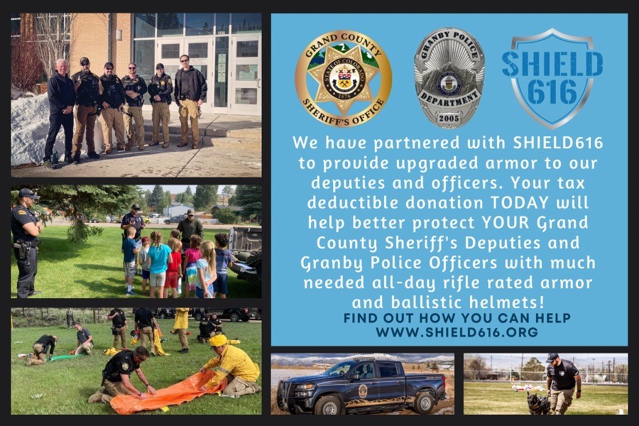 🚔The Grand County Sheriff's Office &amp; Granby Police Department have partnered with Shield616 to provide our officers with upgraded protective equipment. Any support is greatly appreciated!🚔

Press release➡️bit.ly/3Lm3HuT

#Shield616 #GrandCounty #ProtectOurProtectors