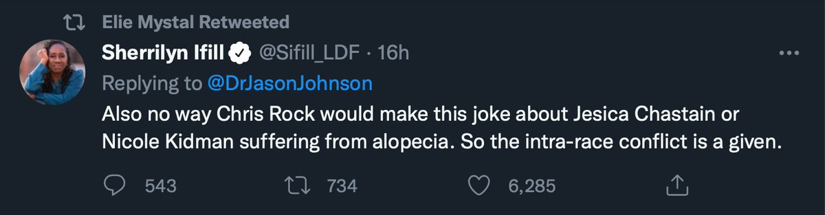 Chris Rock is an equal opportunity offender, and a really good one at that. This dumb hypothetical, unsurprisingly retweeted by @eliemystal, is also a complete non sequitur.