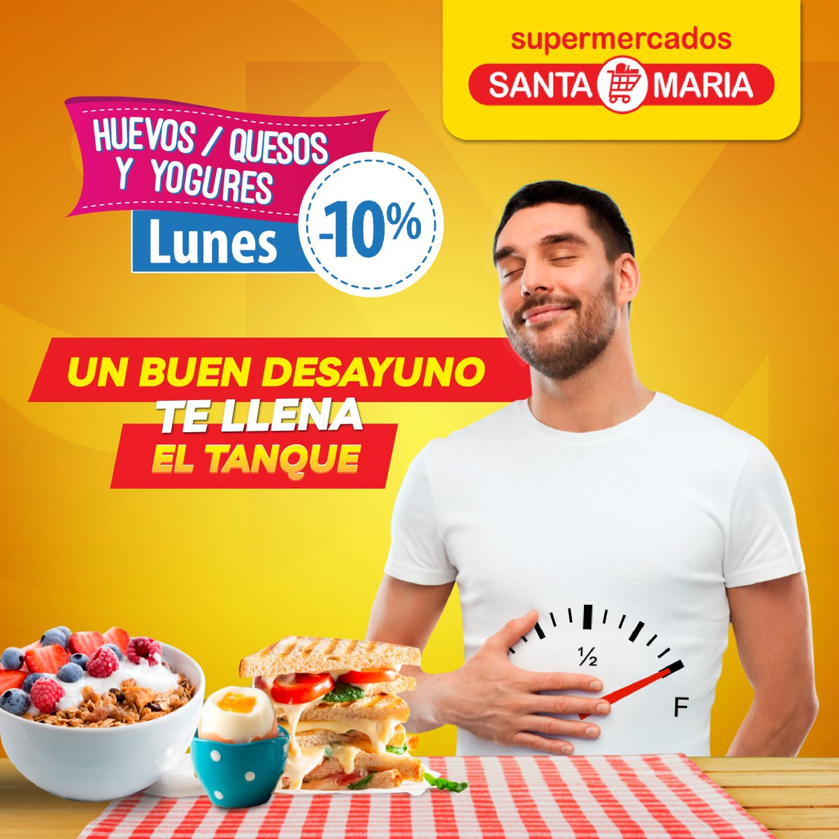 MegaSantaMaria's tweet image. 😁 ¡Cuando desayunas bien se nota! 🍳 Arranca la semana con los descuentos más irresistibles en tus productos favoritos para un desayuno ideal. Llénate de energía y de ahorro todos los Lunes en Supermercados Santa María. 🤑💸 ¡Te esperamos!

#SíQueRinde #SupermercadosSantaMaría