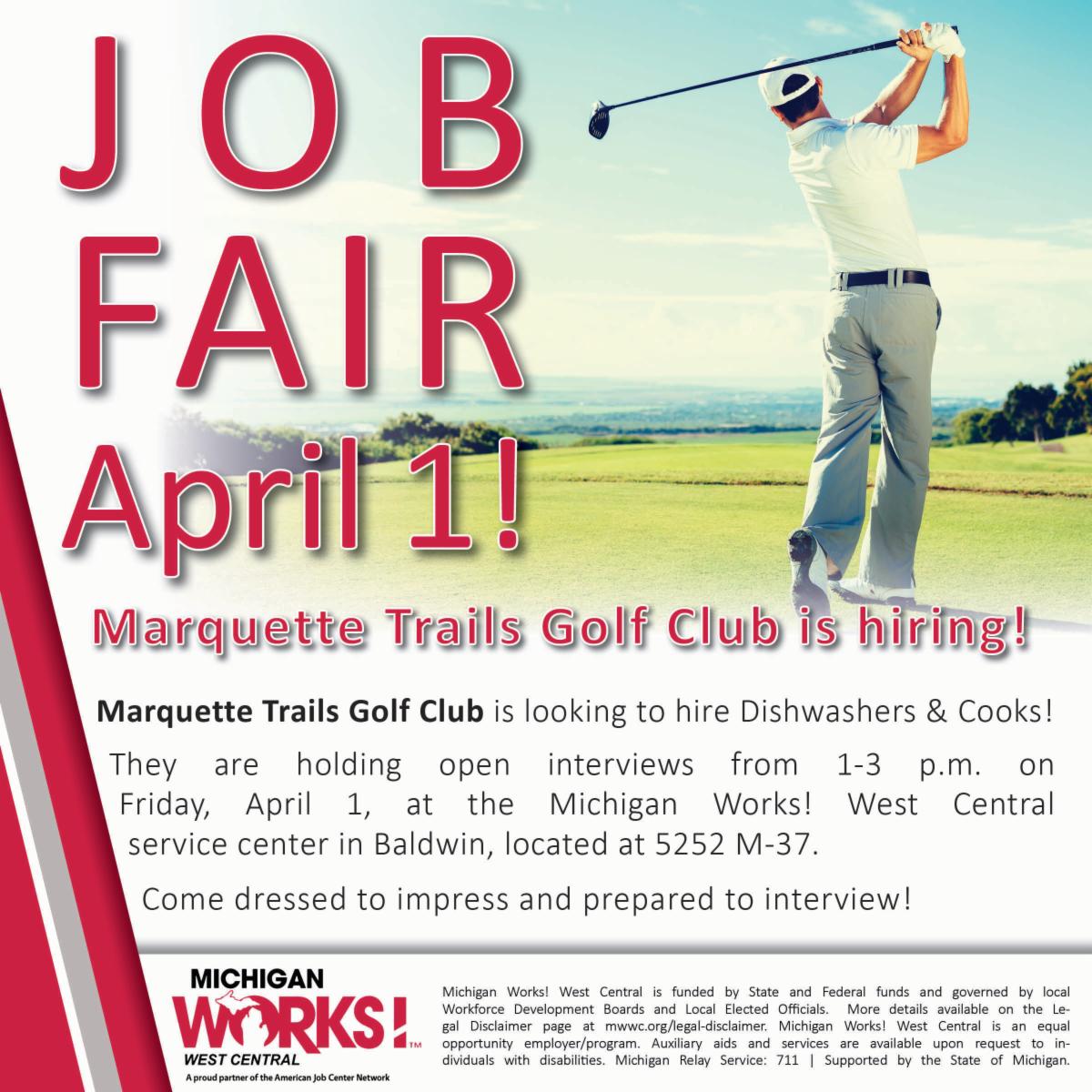 MichiganWorks!WC on Twitter "The Marquette Trails Golf Club is hiring