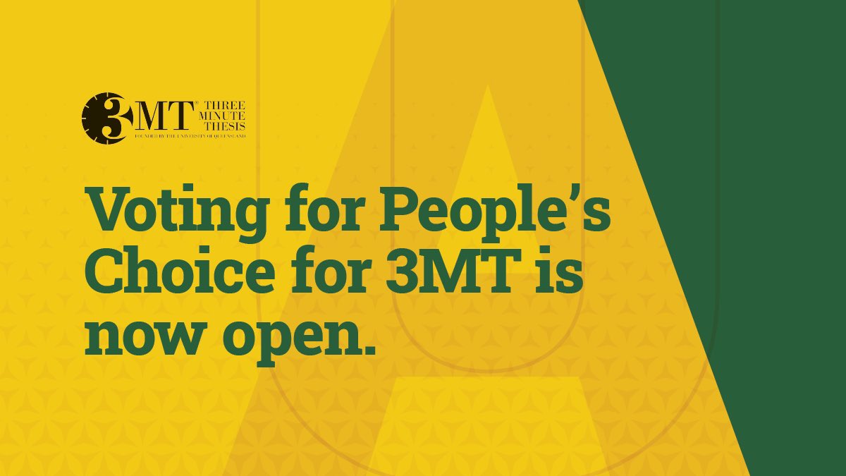 Graduate Studies (@ualbertafgsr) on Twitter photo You have one more day to vote for Peopleās Choice for 3MT. Find out if your choice won at our live broadcast March 29 at noon hosted by <a href="/AnotherNisha/">Nisha š³ļøāš Poet Laureate Emeritus</a> uab.ca/3MT #ualberta You have one more day to vote for Peopleās Choice for 3MT. Find out if your choice won at our live broadcast March 29 at noon hosted by <a href="/AnotherNisha/">Nisha š³ļøāš Poet Laureate Emeritus</a> uab.ca/3MT #ualberta