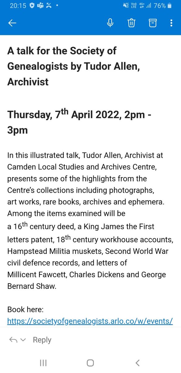 Talk by Tudor Allen Treasures of the Archives #CamdenArchives Thursday 7th April 2022. societyofgenealogists.arlo.co/w/events/220-t…