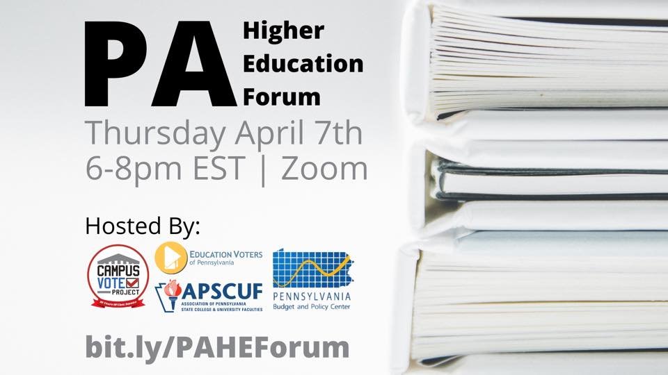 APSCUF, the faculty/coaches union, is joining others on this virtual conversation about higher education funding and Gov. Wolf's budget proposal. This event will include a panel discussion of college &amp; university students and an alum.

More info here --> fb.me/e/2fvV8I91R