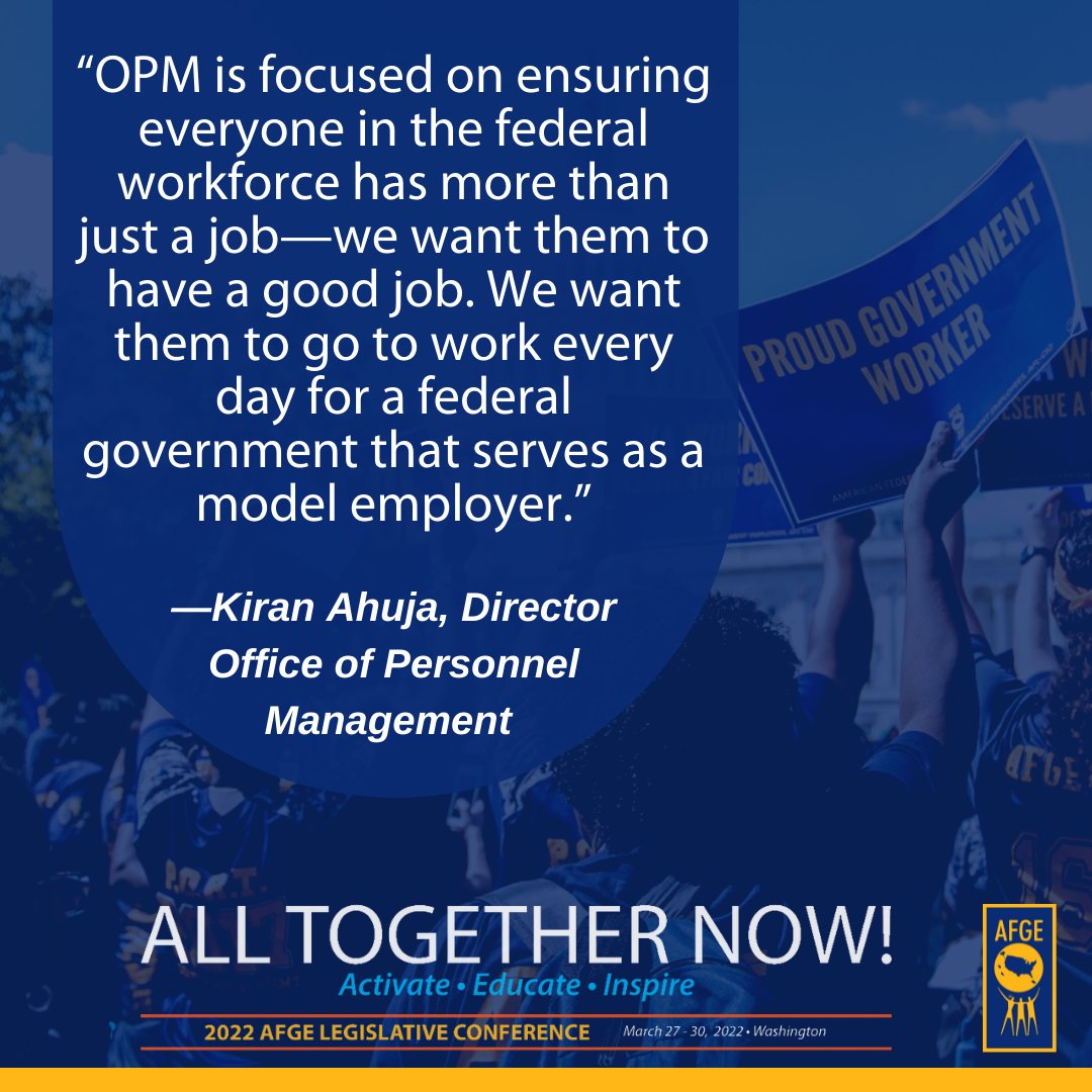 AFGENational's tweet photo. Federal workers don't just want a job. They want a good job where they're treated with dignity, fairness, and respect. @USOPM #AFGENOW https://t.co/GC6X3xfVTQ