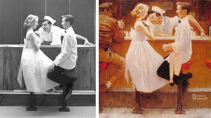 i know i mentioned this A LOT but i just think its so important for ppl to understand that using refs is completely ok LOL like even well known painters throughout history used refs for their paintings (left: norman rockwell, right: alphonse mucha) 