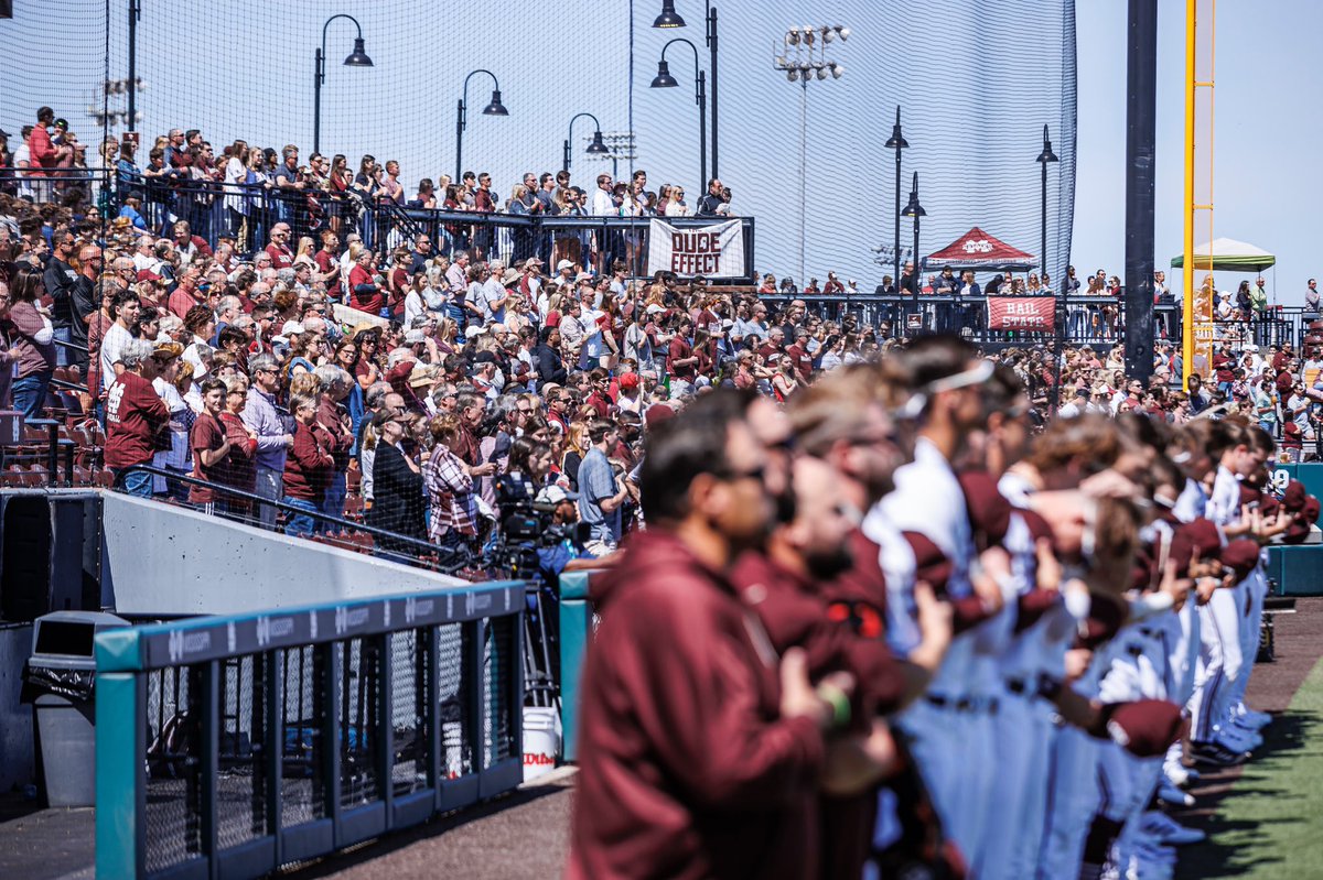 HailStateBB's tweet photo. Weekend attendance: 𝟑𝟕,𝟎𝟖𝟔

Thanks to the 𝐁𝐄𝐒𝐓 fans in the country, this weekend marked the largest regular-season series attendance total at the New Dude! 

#HailState🐶 | #DudeEffect https://t.co/pAMIpFuhRy