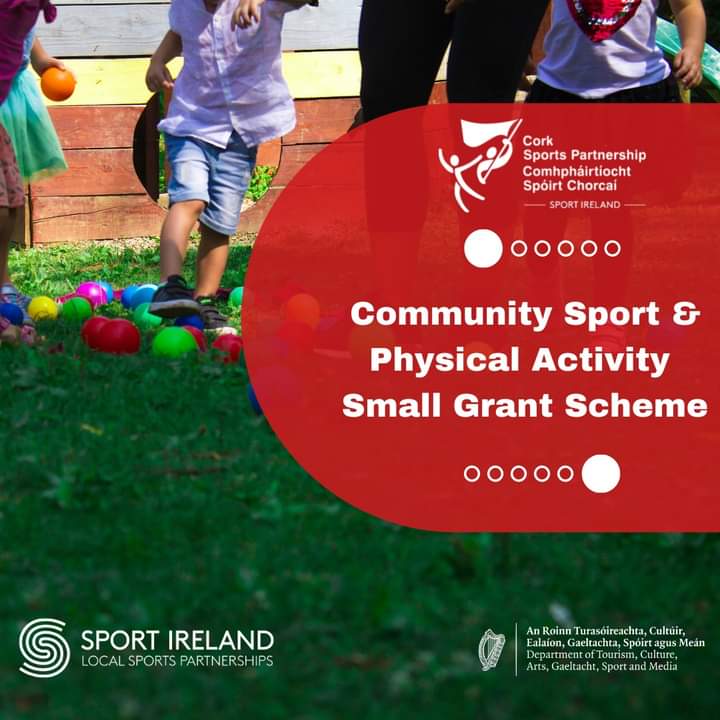 📢Community Sport &amp; Physical Activity Small Grant Scheme 2022💫

Applications accepted from:
✅ Community Sports Club/Organisation
✅ Community Sports Facility
✅ Disability Sports Club/Group

⏱ Closing 5pm Fri Apr 8th!
ℹ️  corksports.ie/smallgrantsche…

#ActiveCork #KeepCorkActive