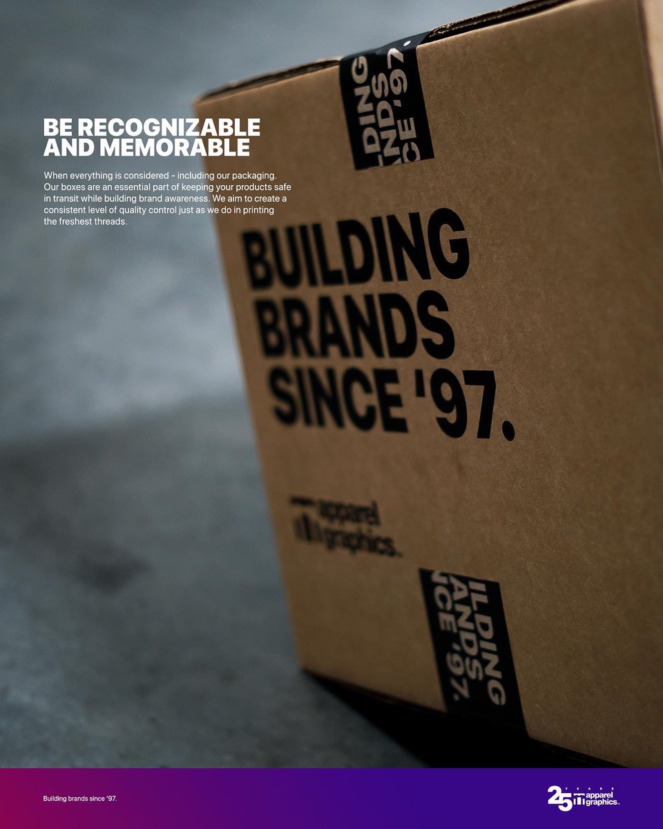 apparelgraphics's tweet image. When everything is considered—including our packaging. Our boxes are an essential part of keeping your products safe in transit while building brand awareness. We aim to create a consistent level of quality control just as we do in printing the freshest threads.