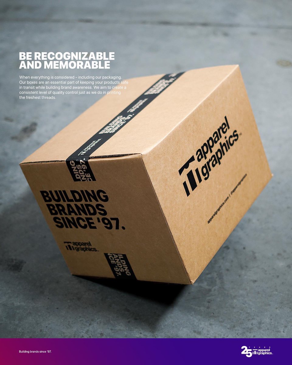 apparelgraphics's tweet image. When everything is considered—including our packaging. Our boxes are an essential part of keeping your products safe in transit while building brand awareness. We aim to create a consistent level of quality control just as we do in printing the freshest threads.