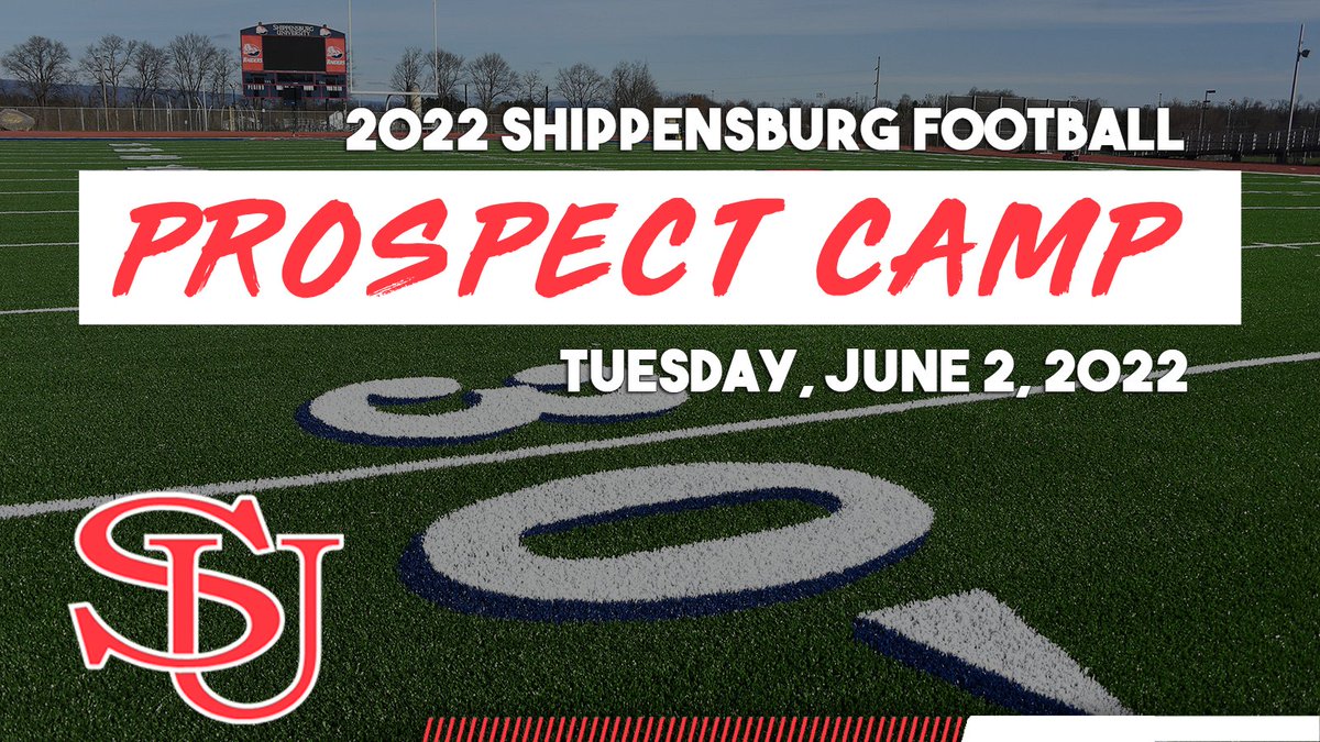 Shippensburg University Raiders (@shipuraiders) on Twitter photo FOOTBALL: The 2022 <a href="/ShipFootball/">Shippensburg Football</a> Prospect Camp is scheduled for Thursday, June 2. Registration is underway.
🖊️: shipraiders.com/prospectcamp FOOTBALL: The 2022 <a href="/ShipFootball/">Shippensburg Football</a> Prospect Camp is scheduled for Thursday, June 2. Registration is underway.
🖊️: shipraiders.com/prospectcamp