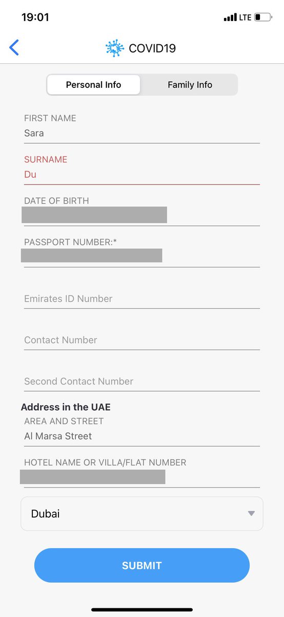 saradu's tweet photo. gonna get rejected by the UAE tmrw bc some covid app developer doesn’t think 2-letter last names exist 😔 https://t.co/ruOoYD8qBN