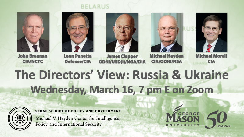mvhaydencenter's tweet photo. Miss out on tonight's event? Or want to watch it again? You're in luck! #DirectorsView #Ukraine #Russia #Putin
Here's our "instant replay": https://t.co/9tmDpPY1XO
@GenMhayden @ScharSchool @MichaelJMorell @JohnBrennan #JamesClapper #LeonPanetta @CIA @ODNIgov https://t.co/ydR2DxMTTE
