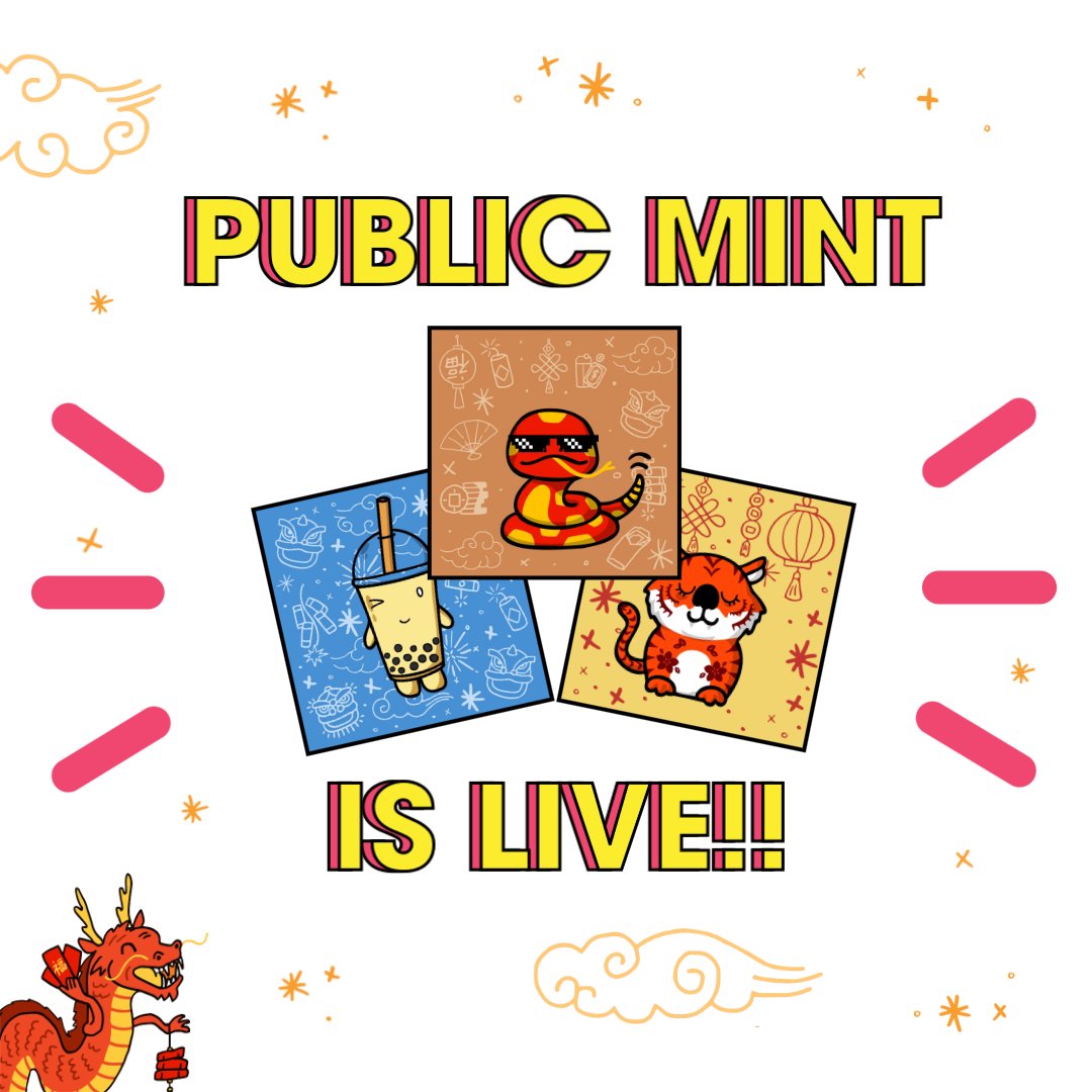 🧧Public Mint Is Live🧧 At 0.088E with a max mint of 8 Luckies, we're excited to announce that public minting is finally live! luckiesnft.com/mint For a chance to win a FREE Luckies NFT: 🏷Tag 3 friends ♻️Like + RT 🐥Follow @luckiesnft