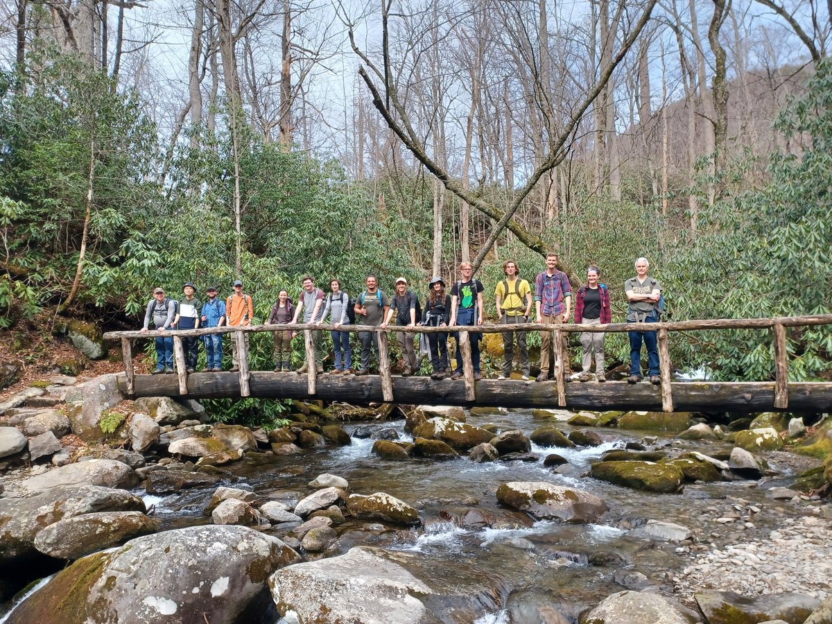 QMacrocarpa22's tweet photo. Day 3 of Disturbance Ecology in the GSMNP:  More salamanders, old growth, and red maple national champ. (1 of 2) #DisturbedAtPurdue @PurdueFNR https://t.co/OCBJfKjJ6B