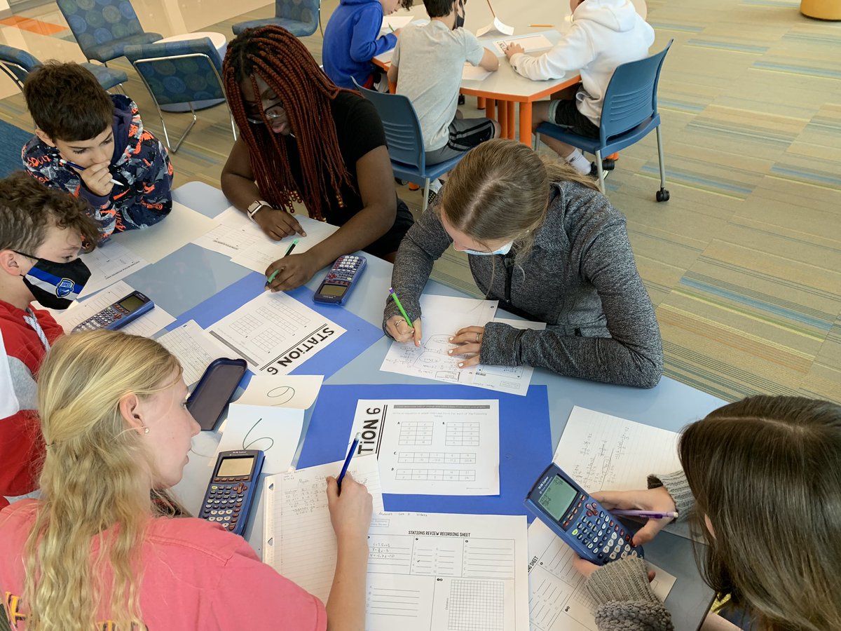 abby_offenbaker's tweet image. Wrapped up the ✨ Functions Unit ✨ with Stations 🙌 #MathReview #LinearNonLinear #CollabSpace @AFMSChargers