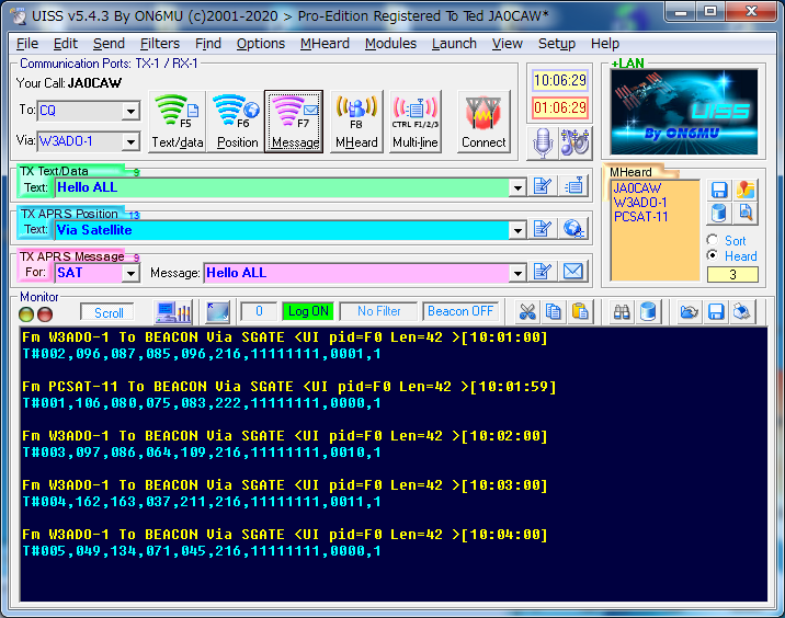 JA0CAW's tweet photo. NO-44 (PCSAT) 00:54 UTC Packet ON  #pcsat #aprs #amsat https://t.co/0Zar8Y07tM