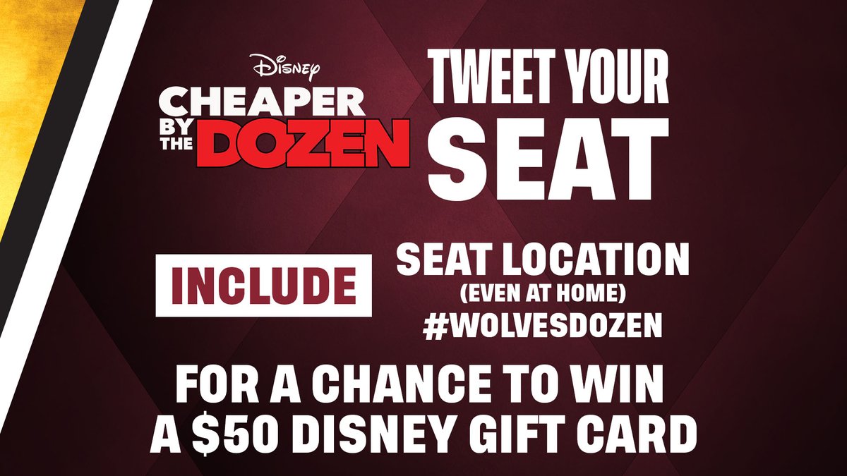Chicago_Wolves's tweet photo. WOLVES FANS!!

Tweet your seat and you could win a $50 disney gift card courtesy of Cheaper by the Dozen, streaming this Friday exclusively on Disney and @disneyplus!

#ChicagoWolves | #WolvesDozen https://t.co/tjT8TCViZD