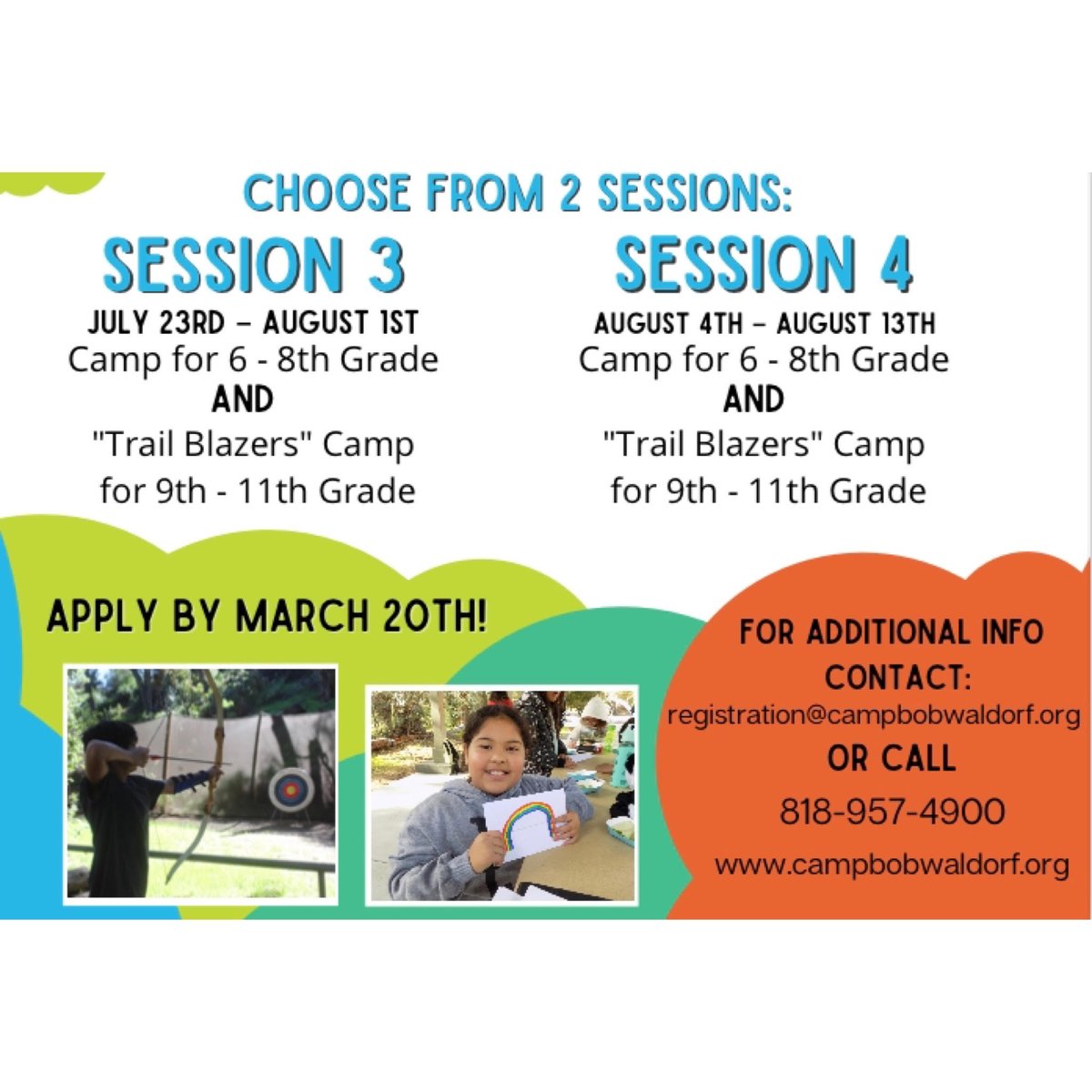 For ECS families! This summer, ECS is partnering with Camp Bob Waldorf, a fun, interactive sleep away camp which fosters personal development for campers. Daily activities include arts and crafts, swimming, archery and learning about ranch animal care.